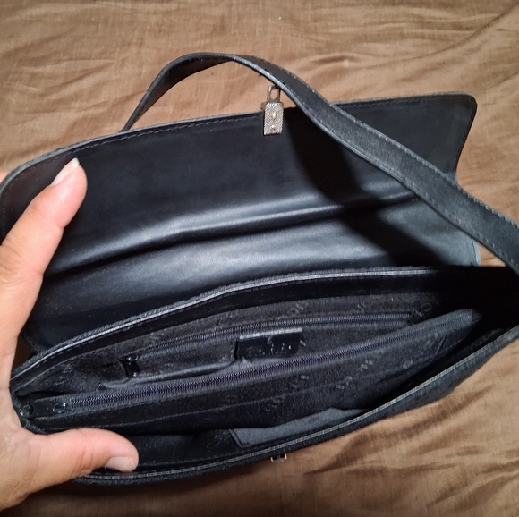 GUCCI VINTAGE BLACK JACKIE GG JACQUARD SHOULDER BAG SILVER LOCKING HARDWARE - Picture 6 of 9